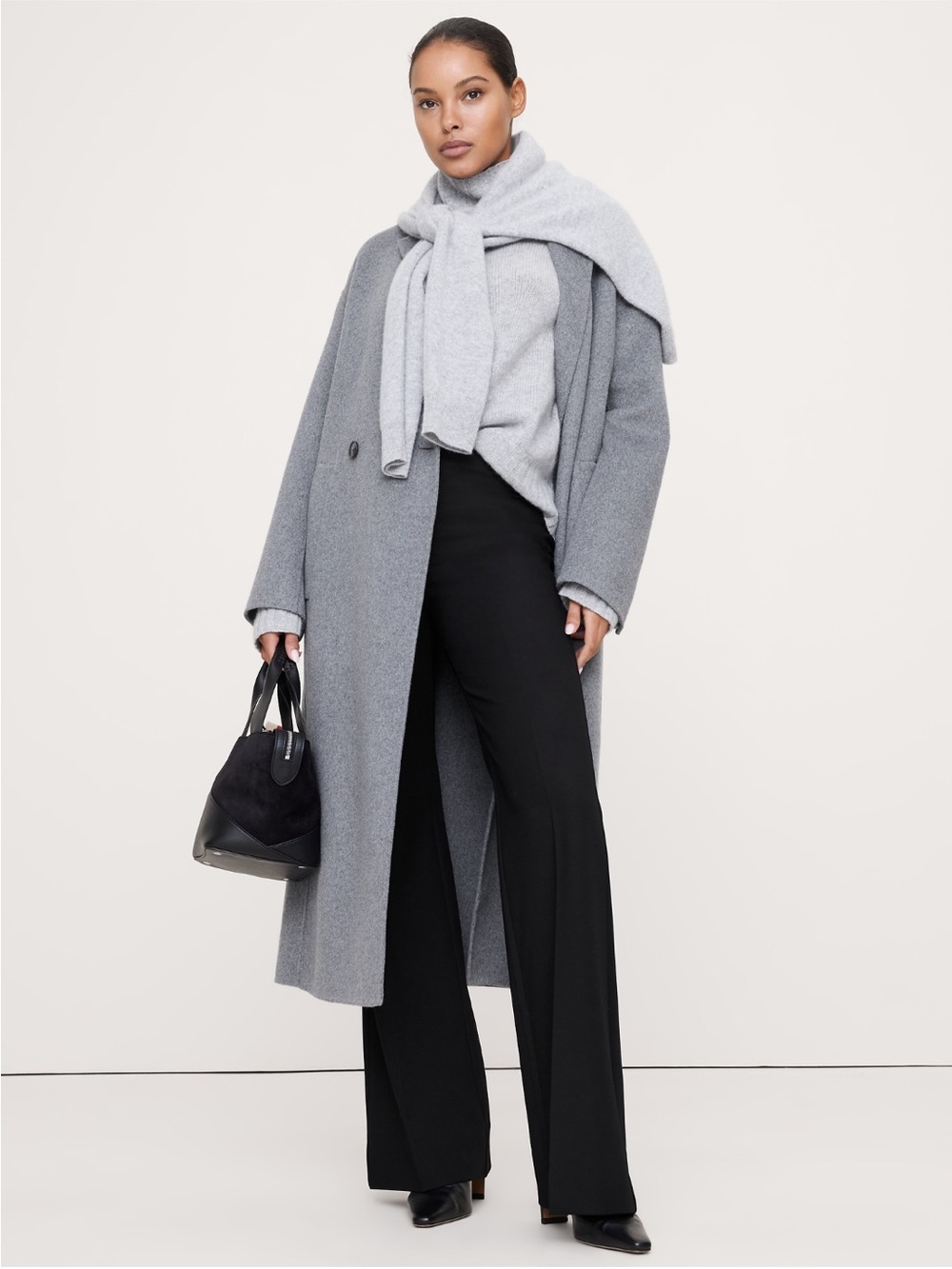 Banana Republic High-Rise Modern Flare Black Pants